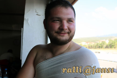 Ubeyde Saygılı'nın önce lastiği çıktı, sonra omuzu!