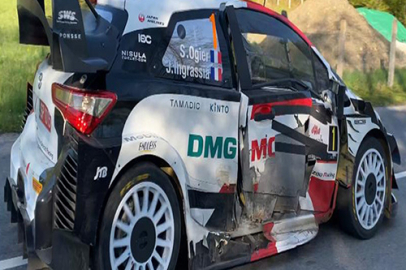 Ogier trafikte kaza yaptı