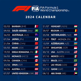 2024 F1 Takvimi açıklandı